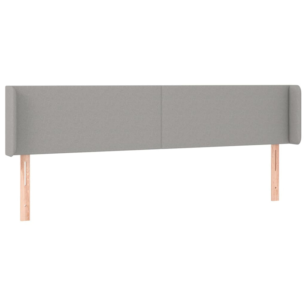 vidaXL Wingback Headboard Light Grey 203x16x78/88 cm Fabric