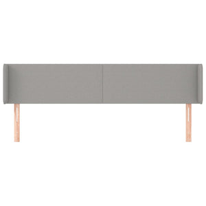 vidaXL Wingback Headboard Light Grey 203x16x78/88 cm Fabric