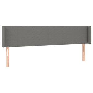 vidaXL Wingback Headboard Dark Grey 203x16x78/88 cm Fabric