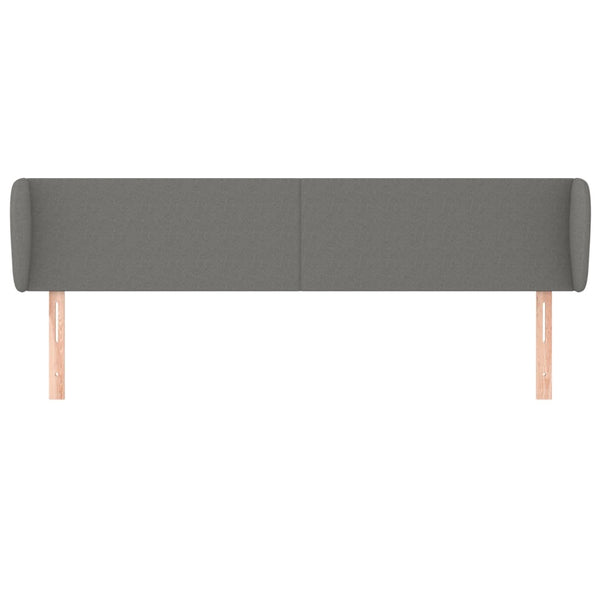 vidaXL Wingback Headboard Dark Grey 203x16x78/88 cm Fabric