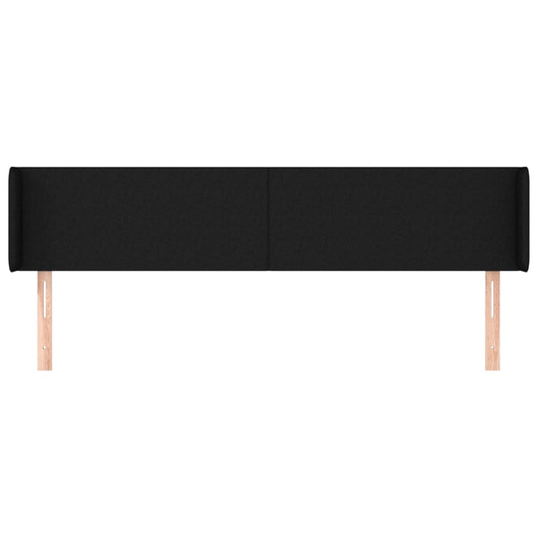 vidaXL Wingback Headboard Black 203x16x78/88 cm Fabric