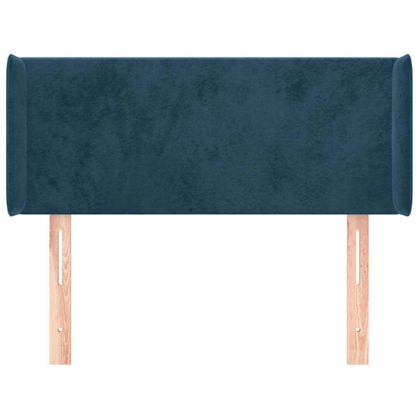 Kopfteil mit Ohren Dunkelblau 83x16x78/88 cm Samt