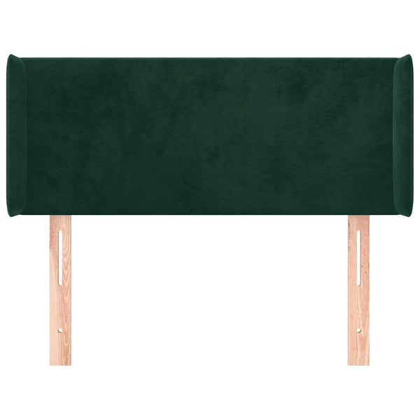 Kopfteil mit Ohren Dunkelgrün 93x16x78/88 cm Samt