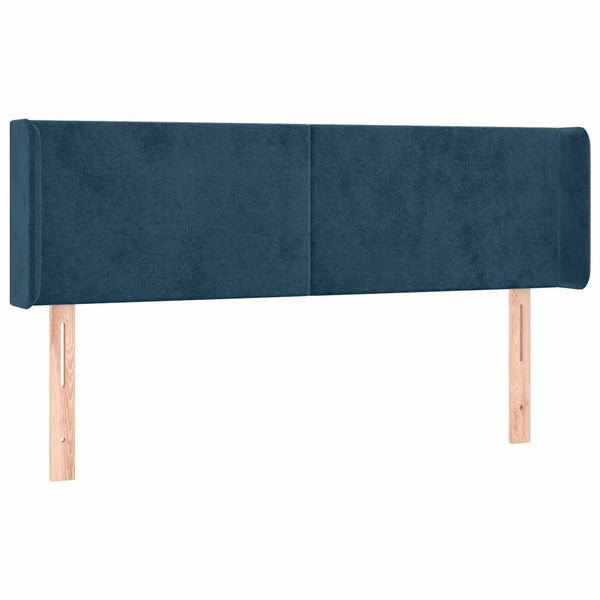 Kopfteil mit Ohren Dunkelblau 147x16x78/88 cm Samt