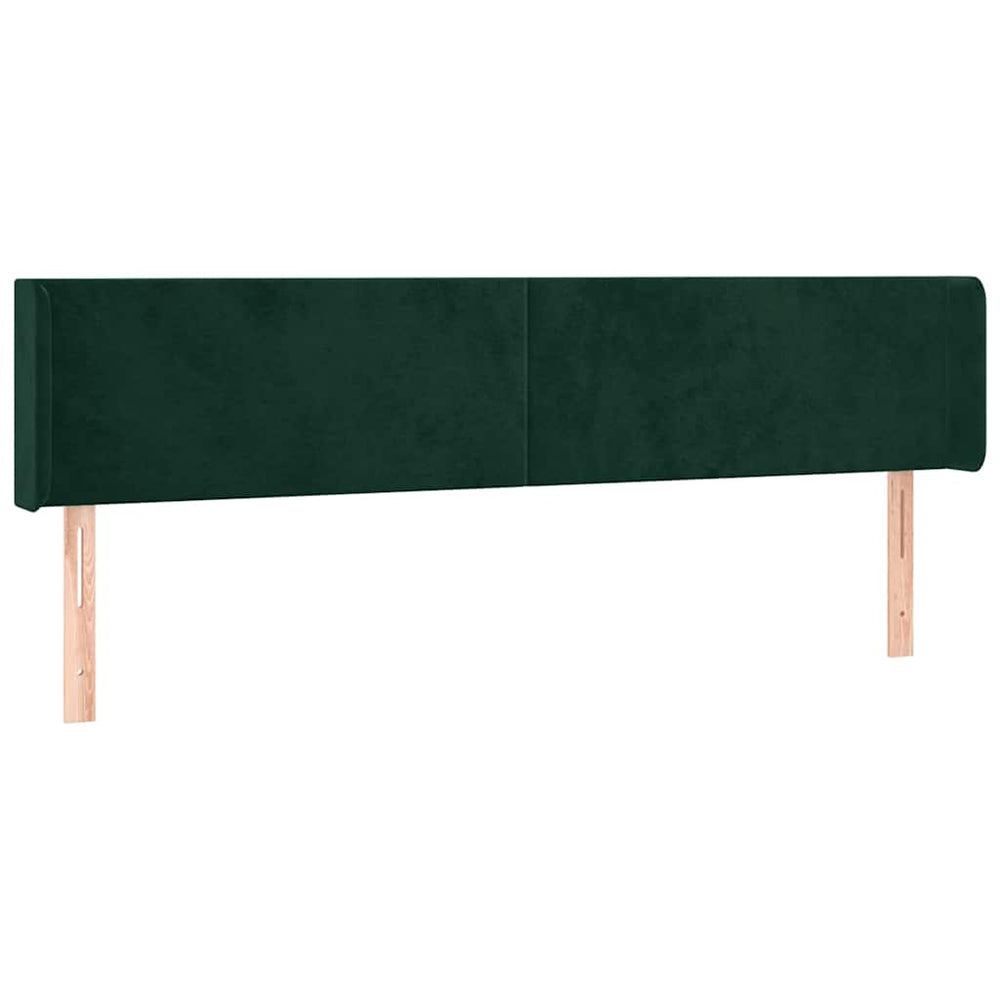 Kopfteil mit Ohren Dunkelgrün 163x16x78/88 cm Samt