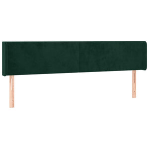 Kopfteil mit Ohren Dunkelgrün 163x16x78/88 cm Samt
