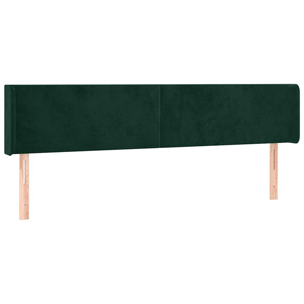 Kopfteil mit Ohren Dunkelgrün 163x16x78/88 cm Samt
