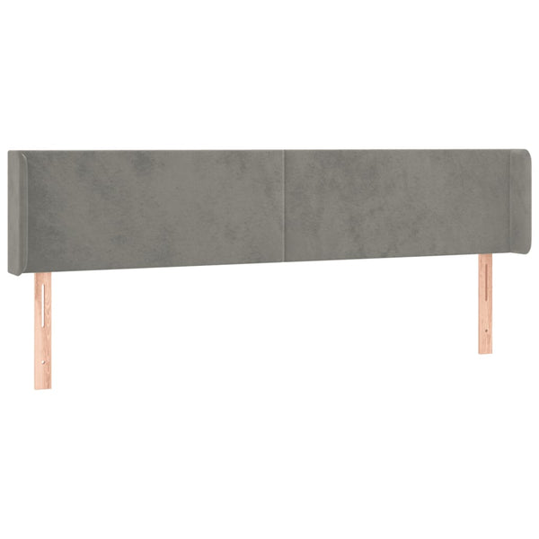 vidaXL Wingback Headboard Light Grey 183x16x78/88 cm Velvet