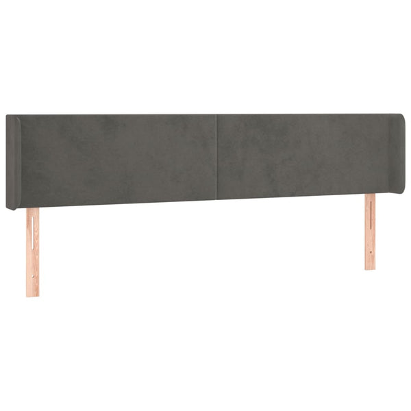 vidaXL Wingback Headboard Dark Grey 183x16x78/88 cm Velvet