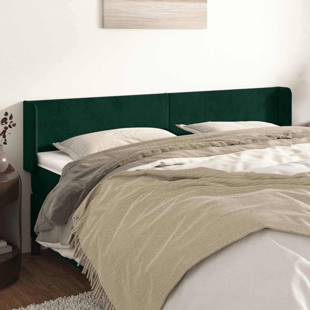 vidaXL Wingback Headboard Dark Green 183x16x78/88 cm Velvet