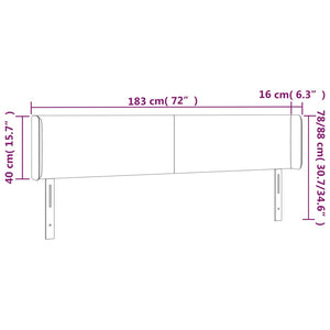 vidaXL Wingback Headboard Pink 183x16x78/88 cm Velvet