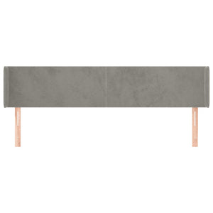 vidaXL Wingback Headboard Light Grey 203x16x78/88 cm Velvet