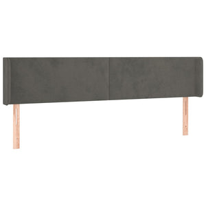 vidaXL Wingback Headboard Dark Grey 203x16x78/88 cm Velvet