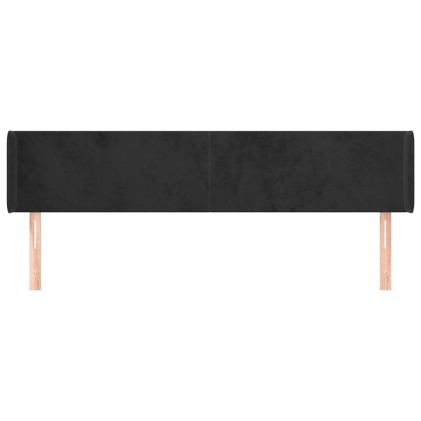 vidaXL Wingback Headboard Black 203x16x78/88 cm Velvet