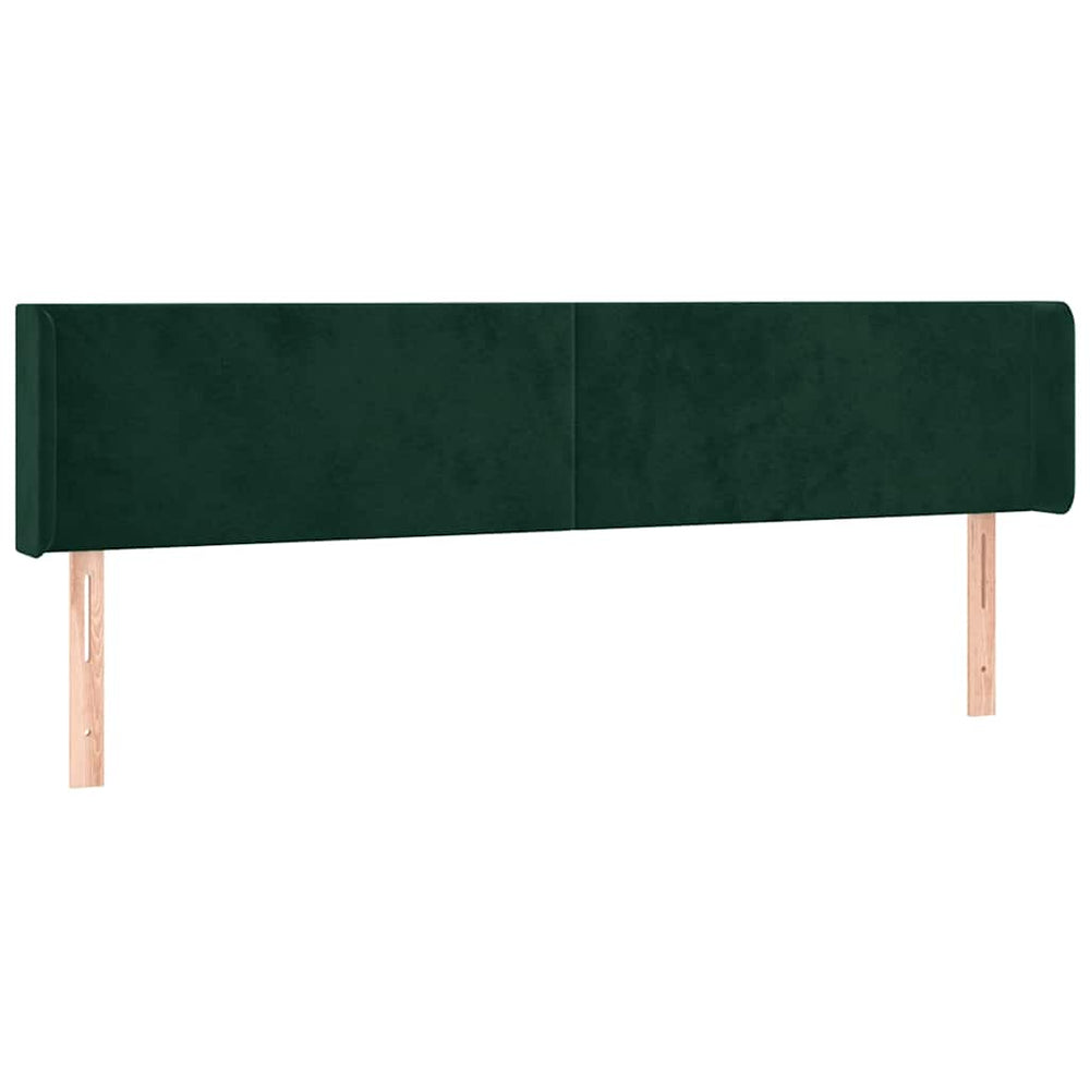 vidaXL Wingback Headboard Dark Green 203x16x78/88 cm Velvet