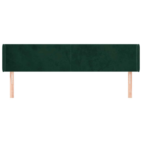 vidaXL Wingback Headboard Dark Green 203x16x78/88 cm Velvet