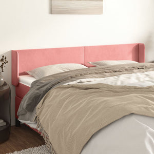 vidaXL Wingback Headboard Pink 203x16x78/88 cm Velvet