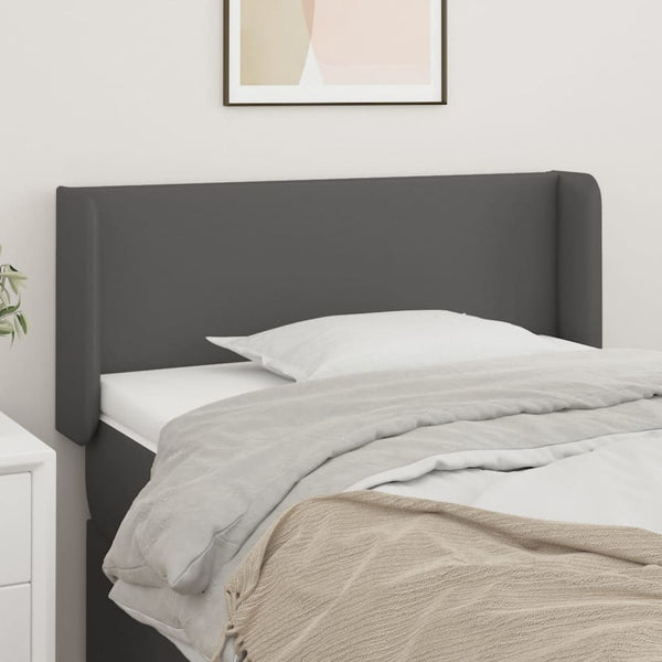 vidaXL Wingback Headboard Grey 93x16x78/88 cm Faux Leather