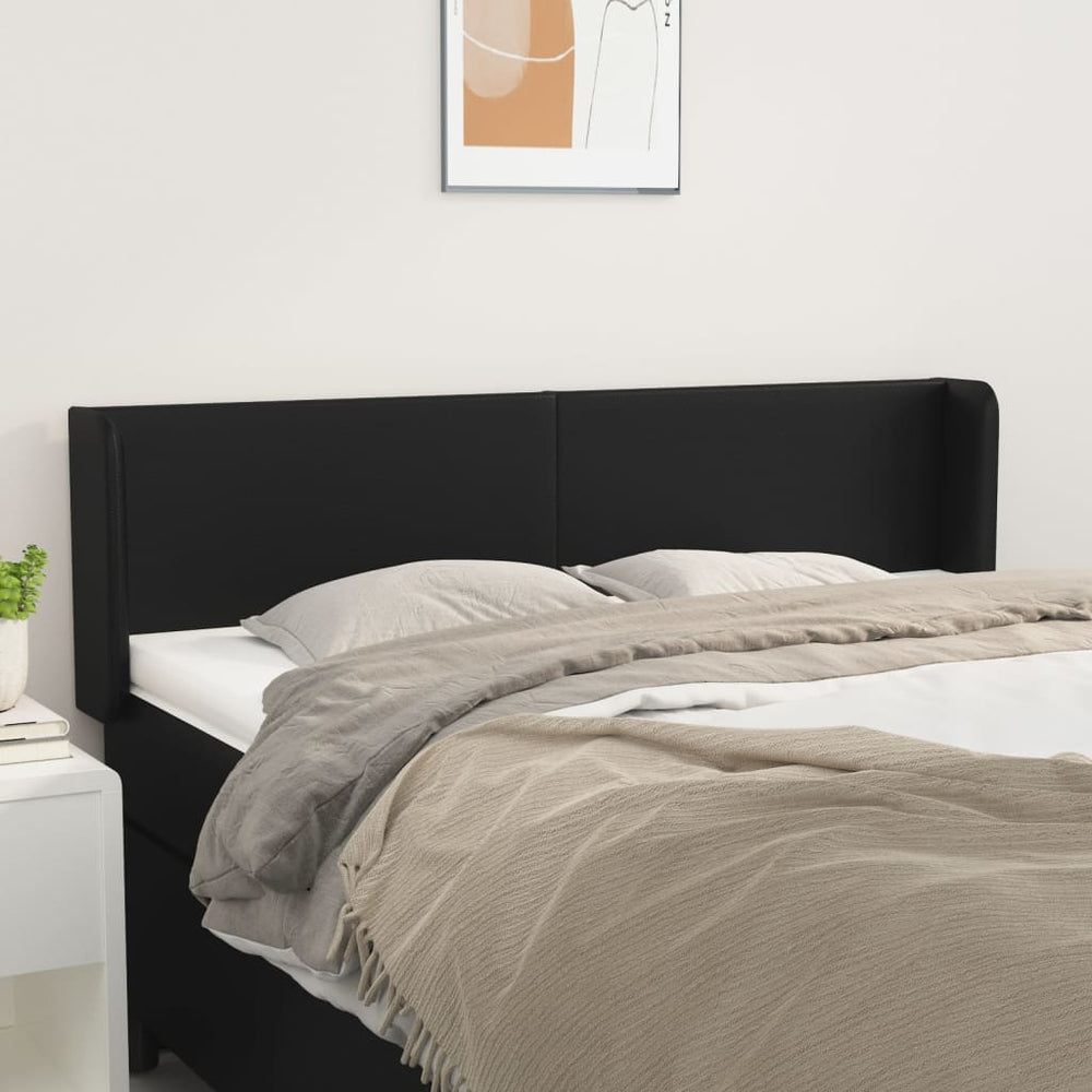 vidaXL Wingback Headboard Black 147x16x78/88 cm Faux Leather