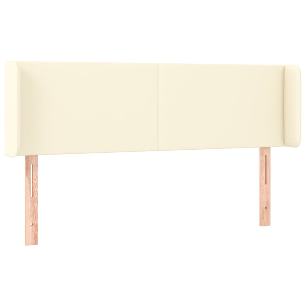 vidaXL Tufted Headboard Cream 147x16x78/88 cm Faux Leather