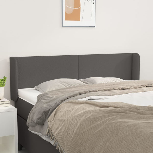 vidaXL Wingback Headboard Grey 147x16x78/88 cm Faux Leather