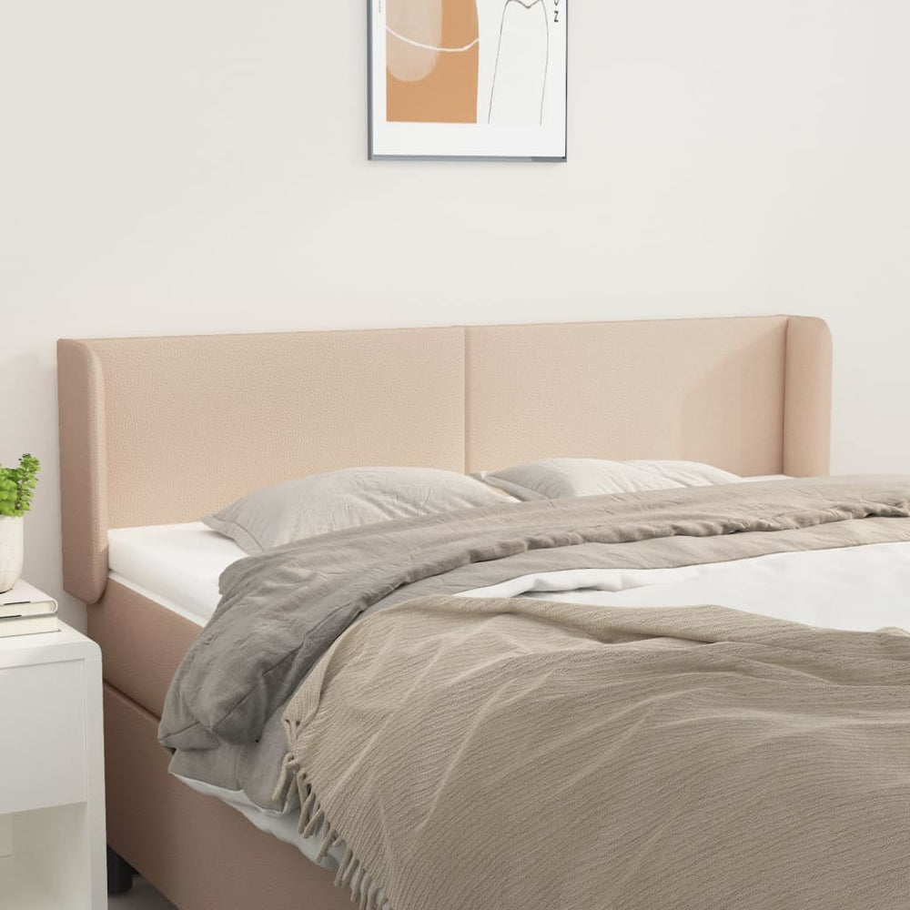 vidaXL Headboard with Wings Cappuccino Brown 147x16x78/88 cm Faux Leather
