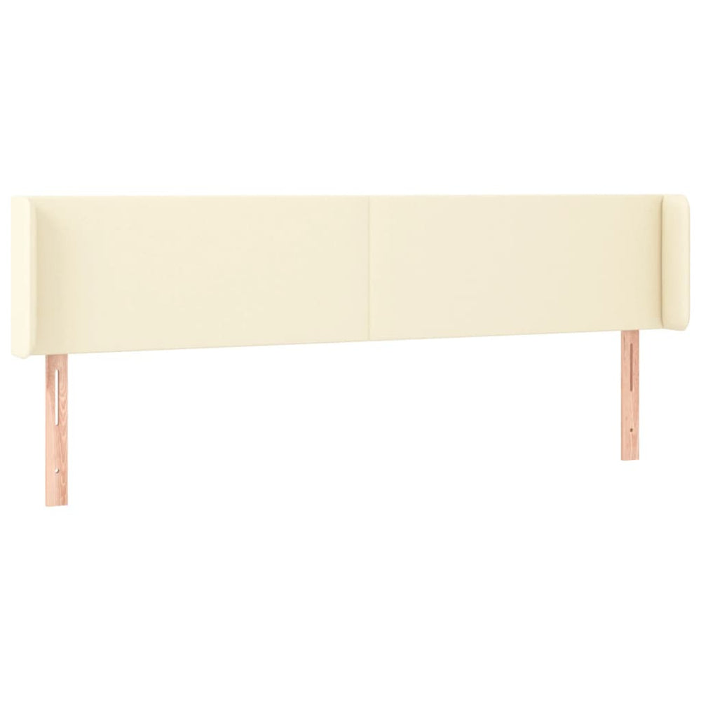 vidaXL Wingback Headboard Cream 163x16x78/88 cm Faux Leather