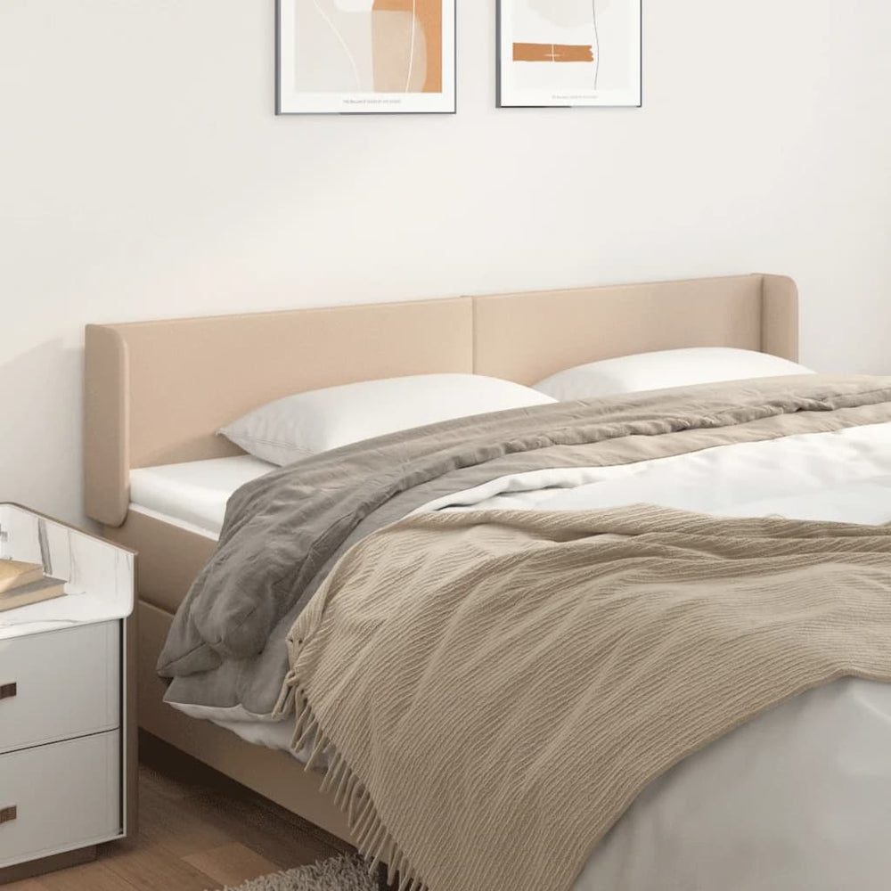 vidaXL Headboard with Wings Cappuccino Brown 163x16x78/88 cm Faux Leather