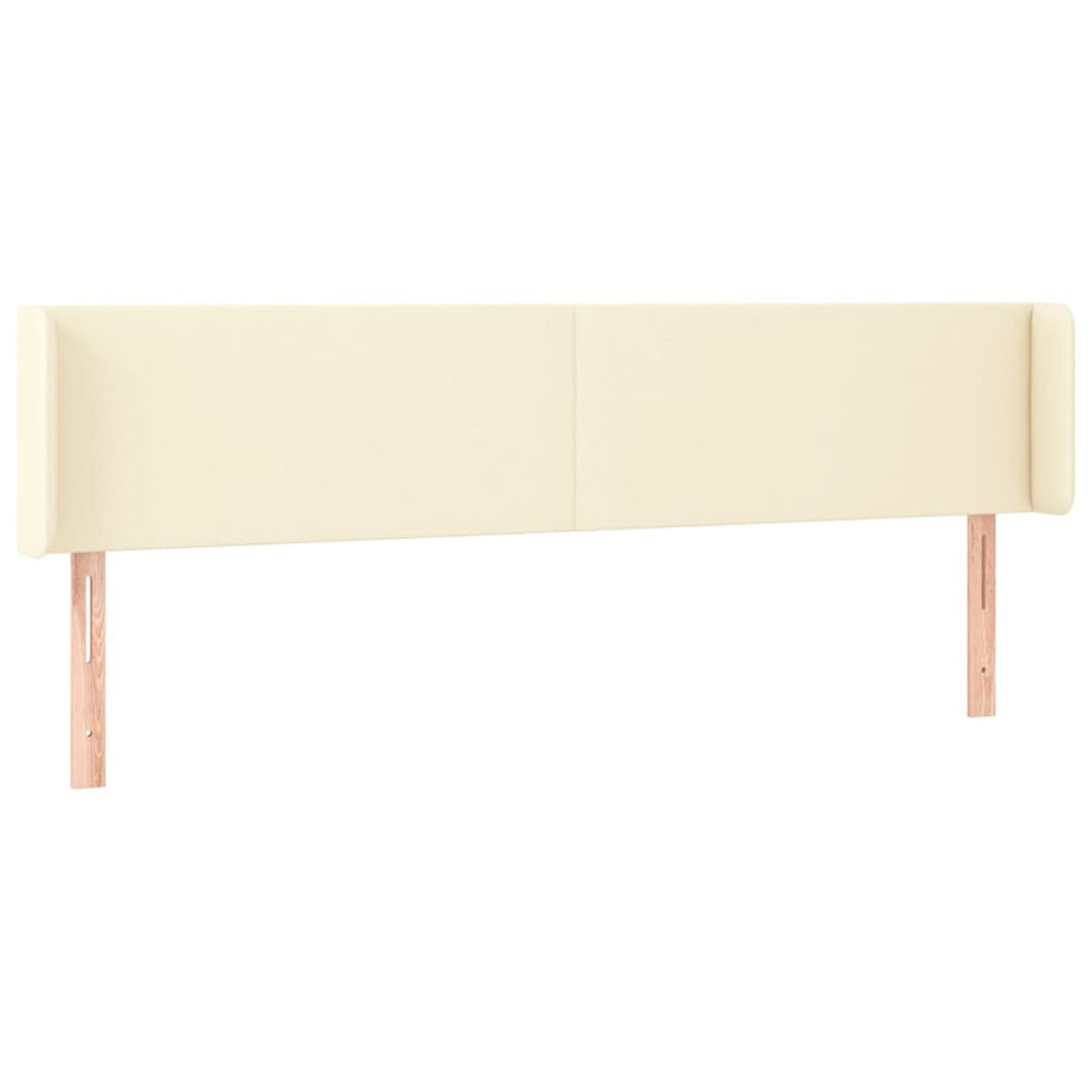 vidaXL Wingback Headboard Cream 183x16x78/88 cm Faux Leather