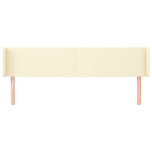 vidaXL Wingback Headboard Cream 183x16x78/88 cm Faux Leather