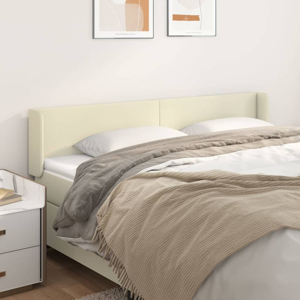 vidaXL Wingback Headboard Cream 183x16x78/88 cm Faux Leather