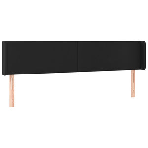 vidaXL Wingback Headboard Black 203x16x78/88 cm Faux Leather