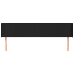 vidaXL Wingback Headboard Black 203x16x78/88 cm Faux Leather