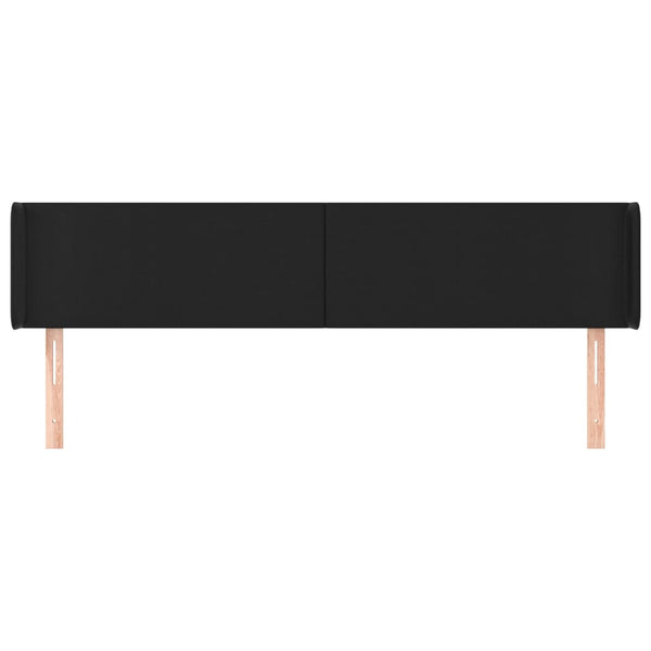 vidaXL Wingback Headboard Black 203x16x78/88 cm Faux Leather