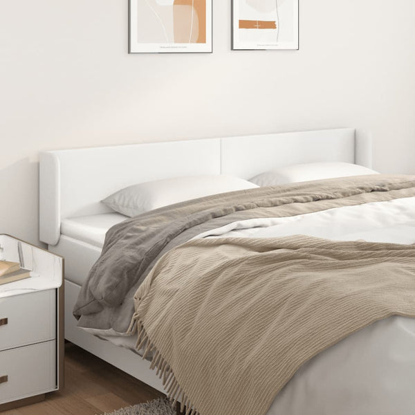 vidaXL Wingback Headboard White 203x16x78/88 cm Faux Leather