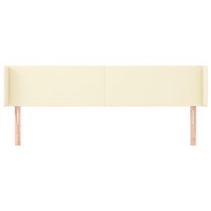 vidaXL Headboard with Wings Cream 203x16x78/88 cm Faux Leather