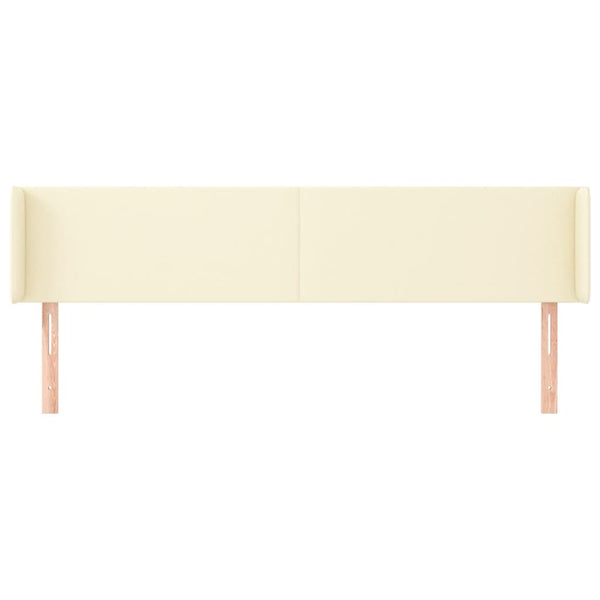 vidaXL Headboard with Wings Cream 203x16x78/88 cm Faux Leather