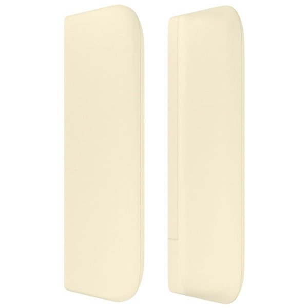 vidaXL Headboard with Wings Cream 203x16x78/88 cm Faux Leather