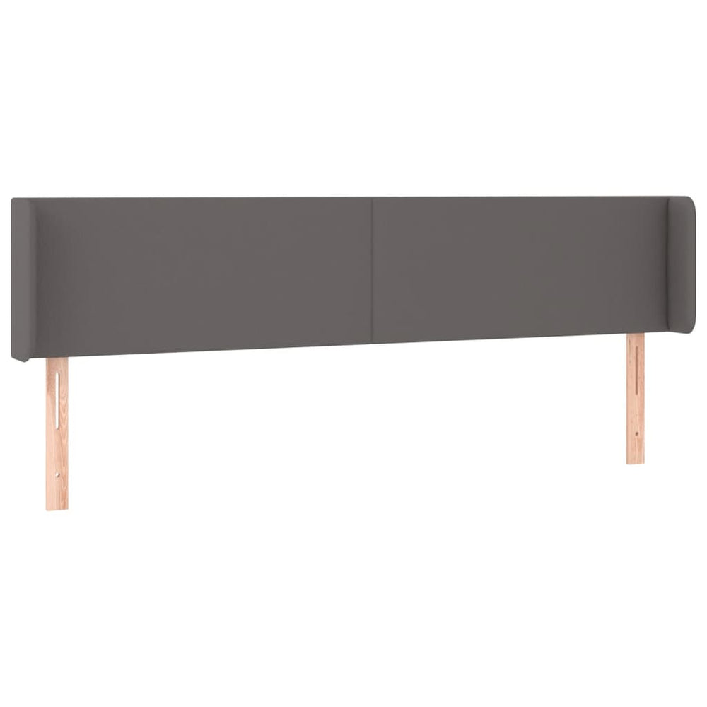 vidaXL Headboard with Wings Grey 203x16x78/88 cm Faux Leather