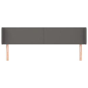 vidaXL Headboard with Wings Grey 203x16x78/88 cm Faux Leather