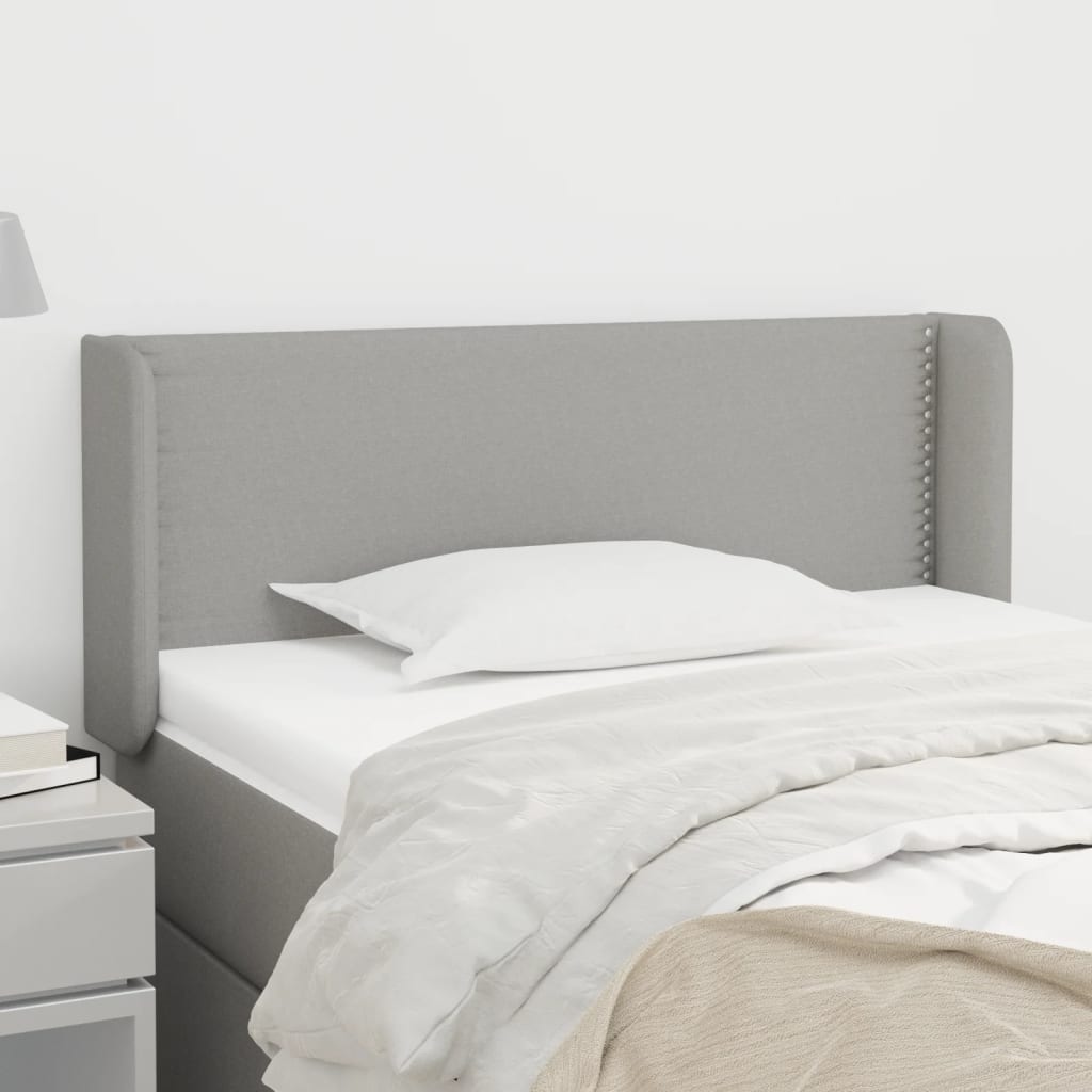 vidaXL Wingback Headboard Light Gray 93x16x78/88 cm Fabric