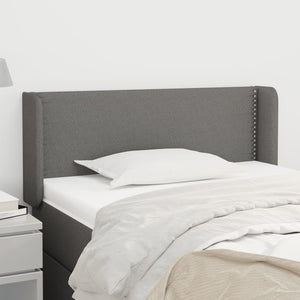 vidaXL Wingback Headboard Dark Grey 93x16x78/88 cm Fabric