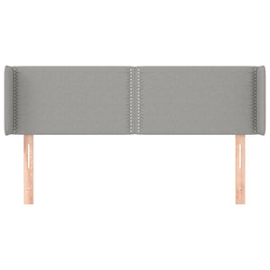 Kopfteil mit Ohren Hellgrau 147x16x78/88 cm Stoff