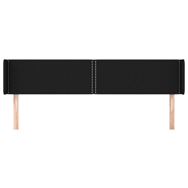 Kopfteil mit Ohren Schwarz 163x16x78/88 cm Stoff