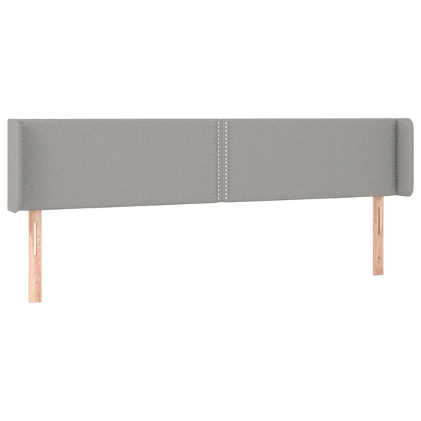 Kopfteil mit Ohren Hellgrau 183x16x78/88 cm Stoff