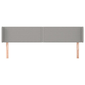 Kopfteil mit Ohren Hellgrau 183x16x78/88 cm Stoff