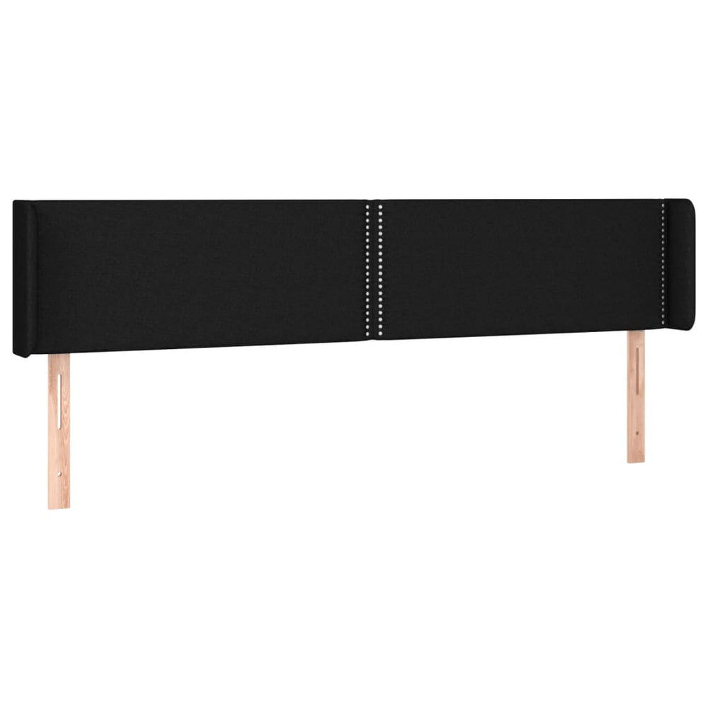 Kopfteil mit Ohren Schwarz 183x16x78/88 cm Stoff