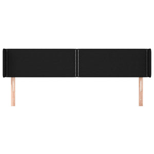 Kopfteil mit Ohren Schwarz 183x16x78/88 cm Stoff