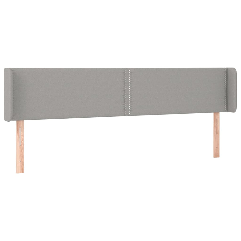 Kopfteil mit Ohren Hellgrau 203x16x78/88 cm Stoff