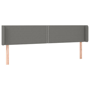 Kopfteil mit Ohren Dunkelgrau 203x16x78/88 cm Stoff